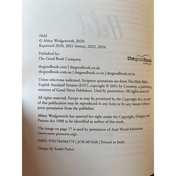 Held: 31 Biblical Reflections on God's Comfort and Care in the Sorrow of Miscarr - Picture 4 of 8